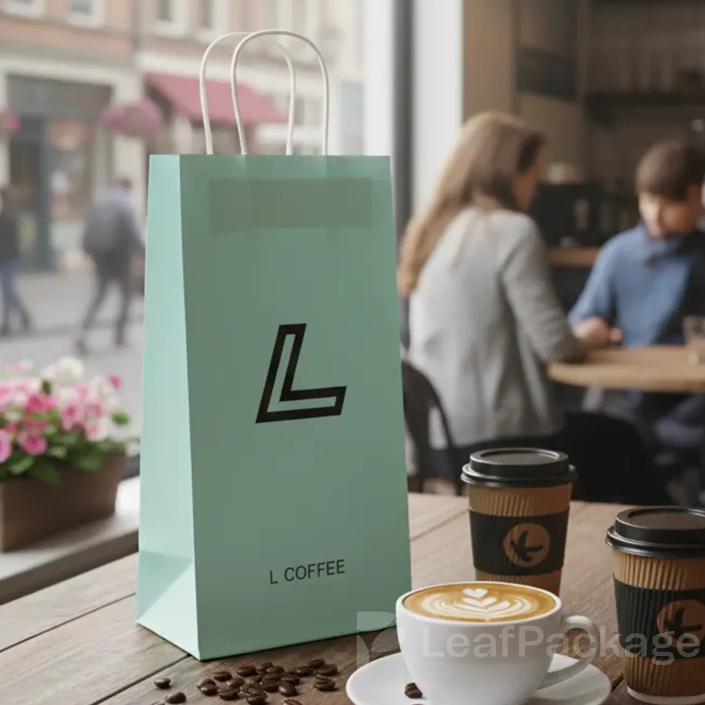 Custom Single Cup Coffee Carrier Bags
