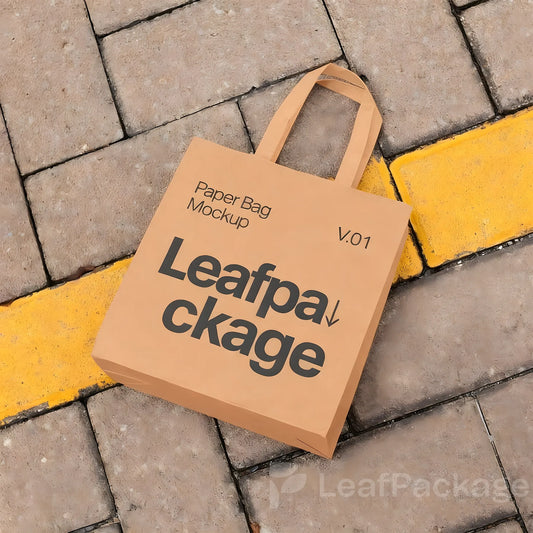 Customizable Promotional Flat Handle Paper Bags