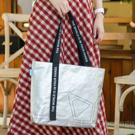 Custom Silver Tyvek Paper Bags