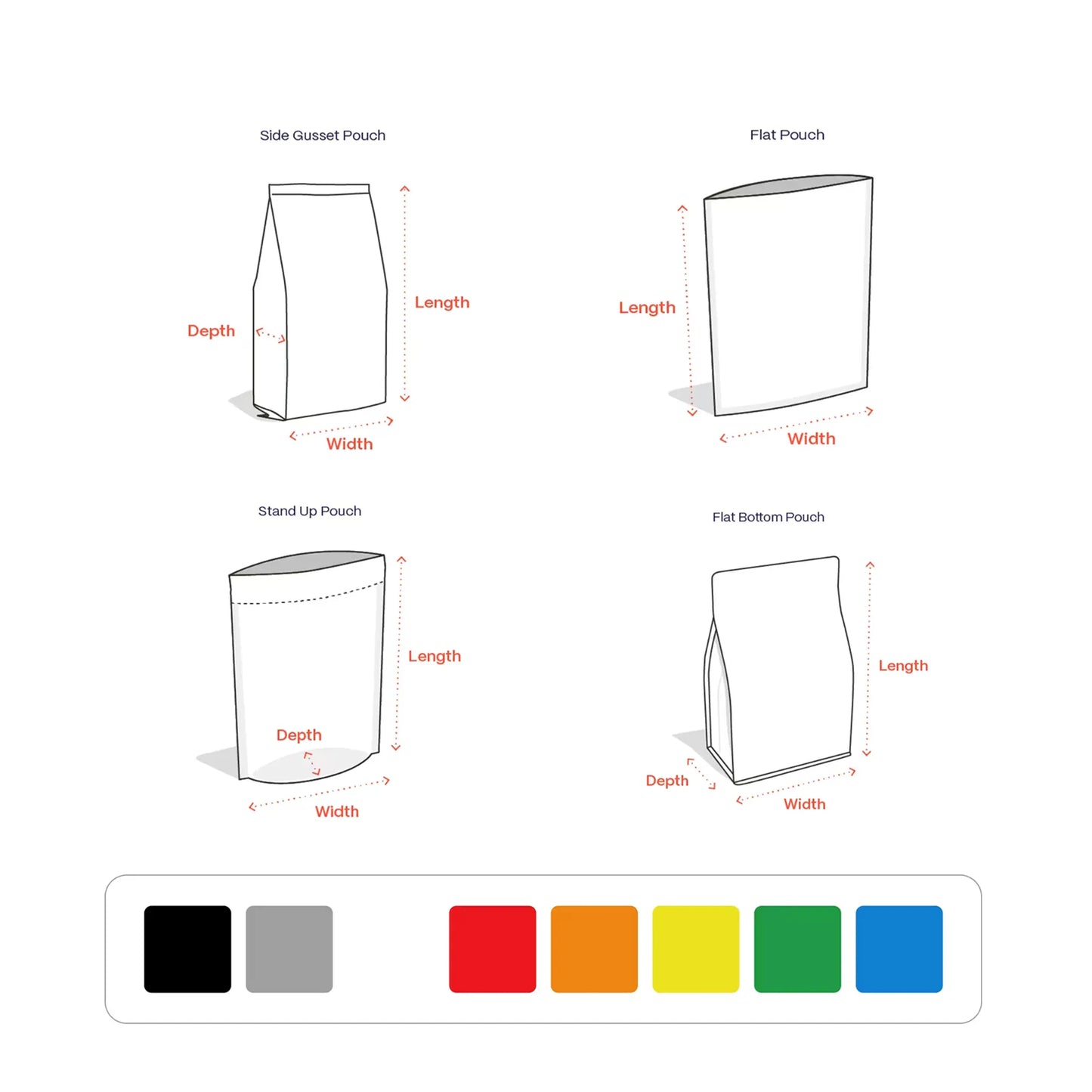 Custom Tissue Paper Stand Up Pouches