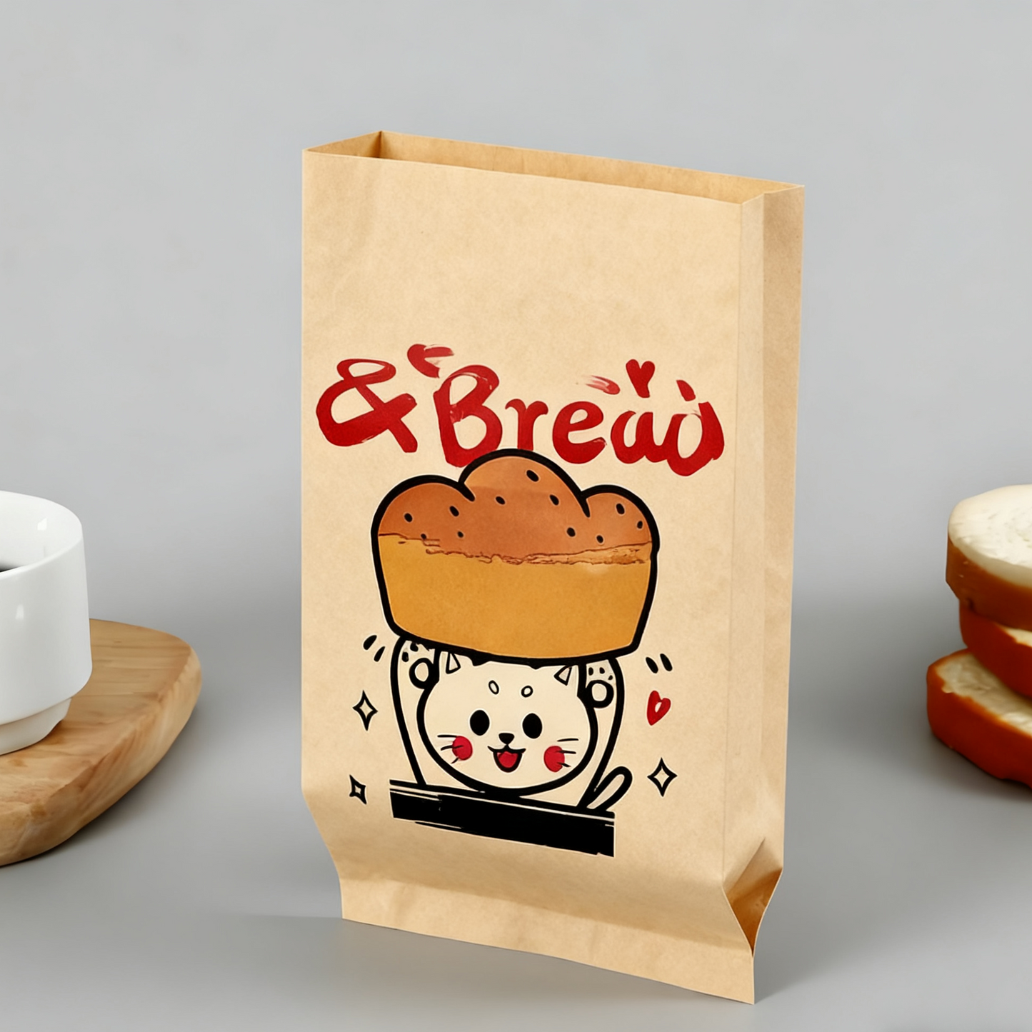 Custom Plastic-Free Heat-Sealed Kraft Paper Bags