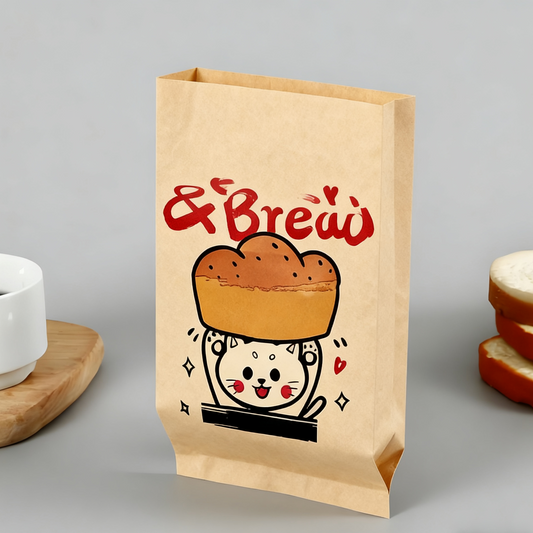 Custom Plastic-Free Heat-Sealed Kraft Paper Bags