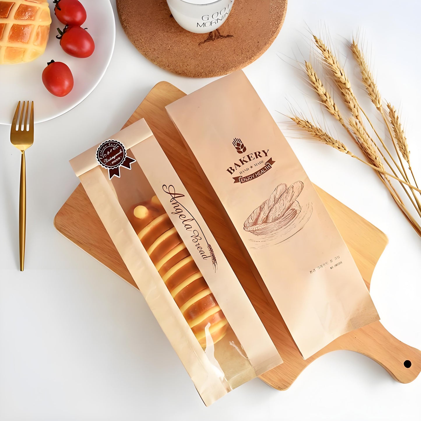 Custom Transparent Window Paper Bread Bags