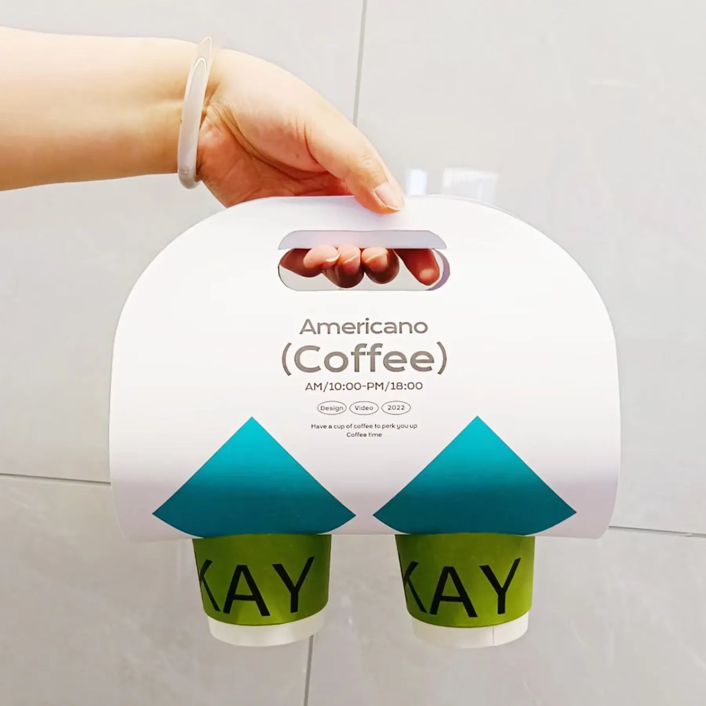 Custom One-Piece Cup Carrier with Handles