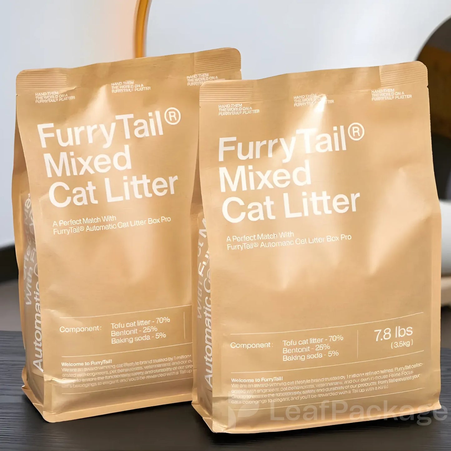 Custom Kraft Paper Cat Litter Packaging Bags