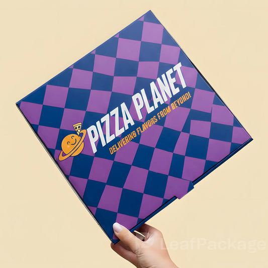 LeafPackage provides small batch custom pizza boxes for restaurants, pizzerias, and cafes, emphasizing sustainability and innovation in packaging.