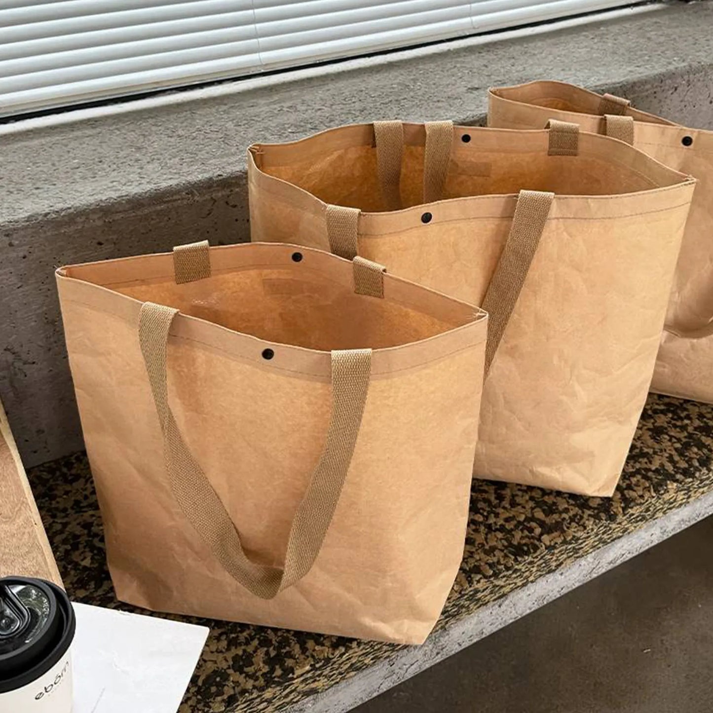 Custom Washable Kraft Paper Tote Bag