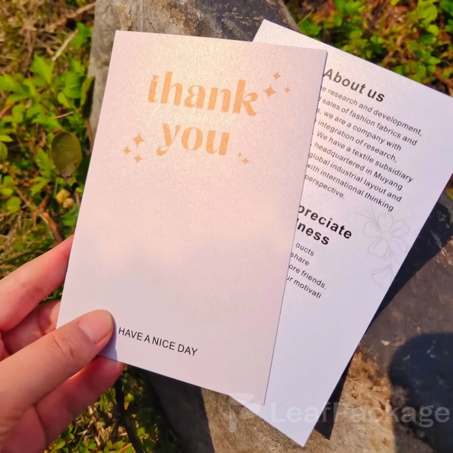 Custom Shimmer Ice White Cards