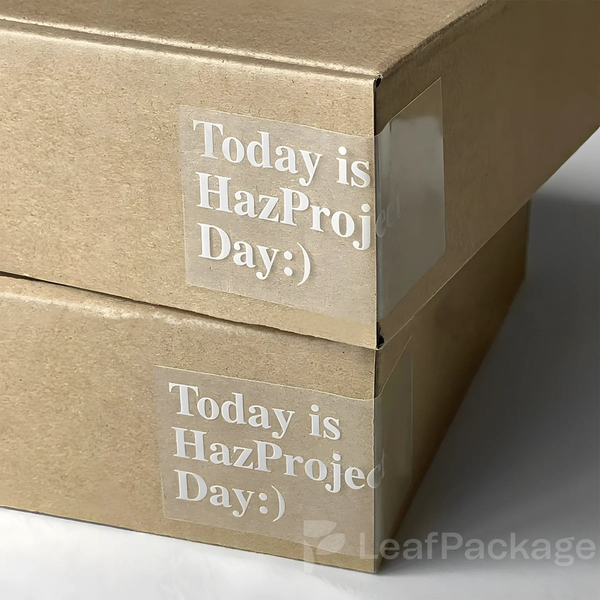 Custom waterproof clear stickers for small business packaging