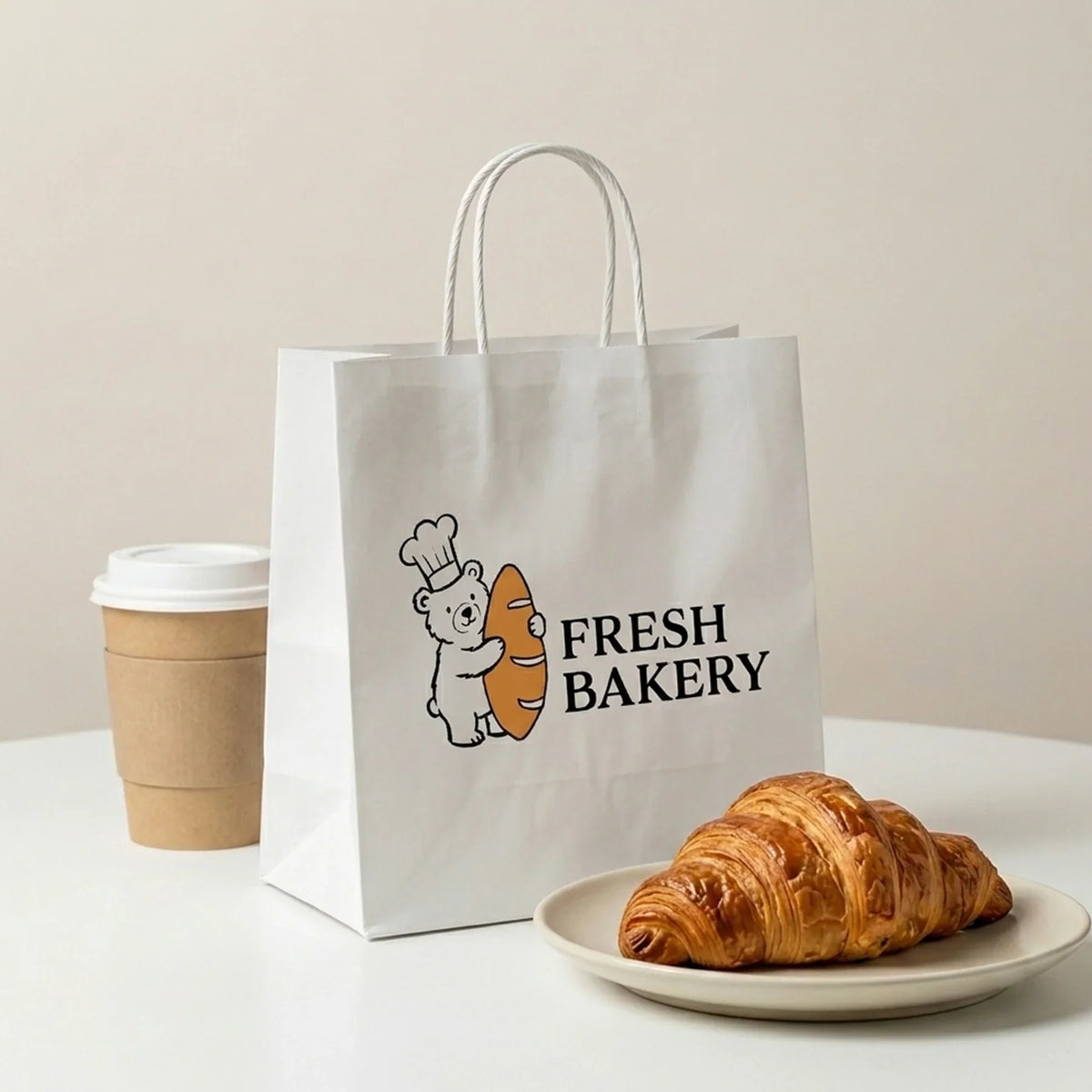 Custom paper bakery bags with logo for small business bakeries