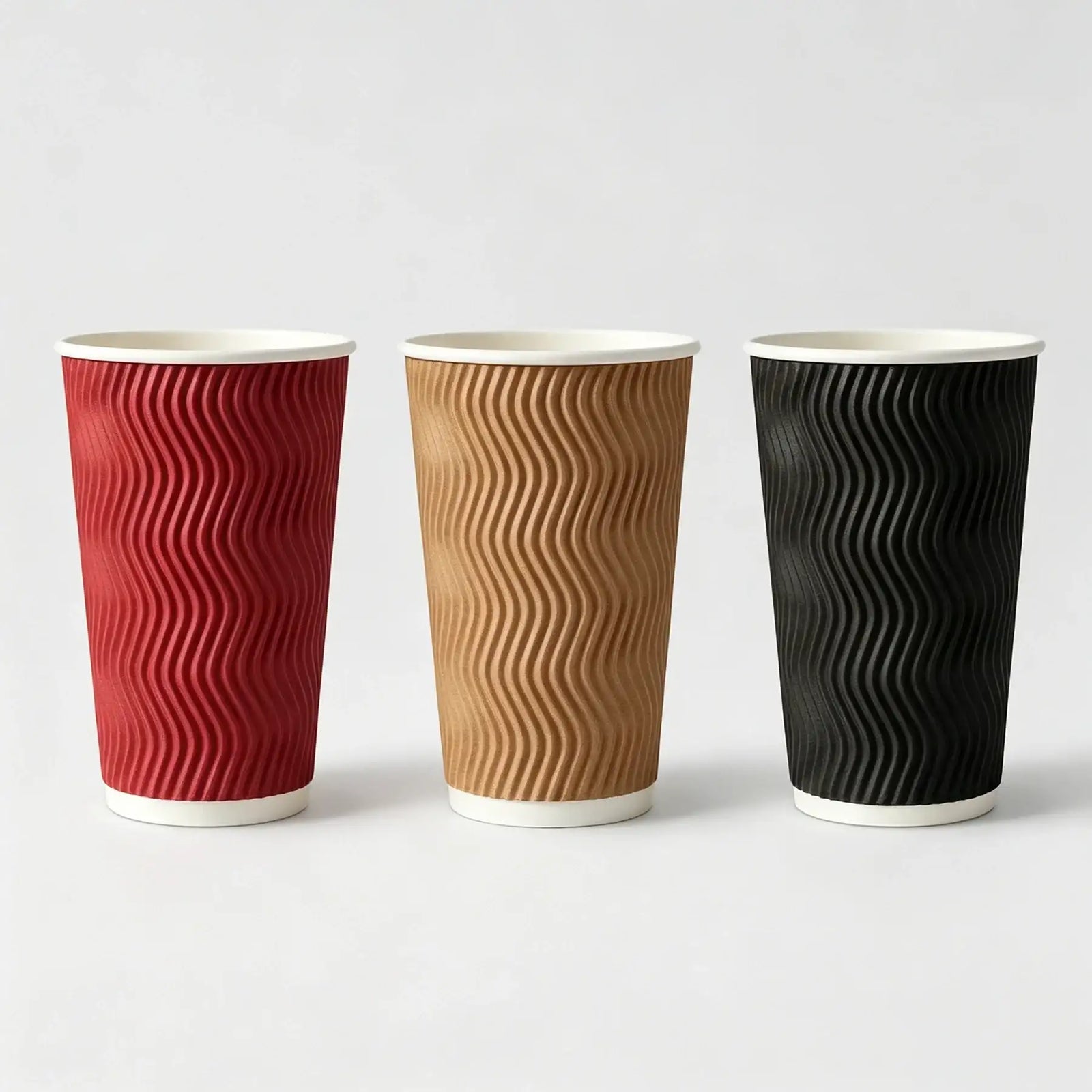 Colorful paper coffee cups for cafe branding