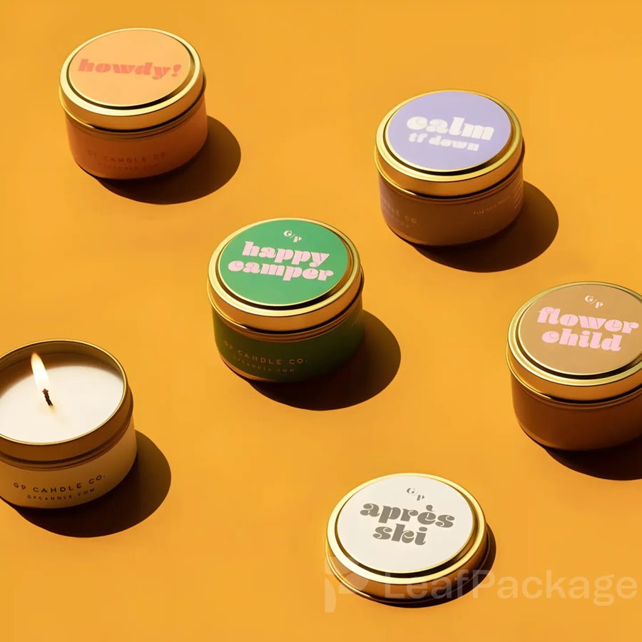 Personalized aromatherapy candle container for small batch candle packaging