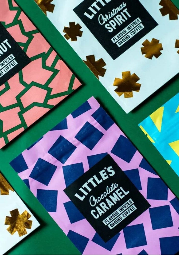 UV printed coffee packaging with bright color and gloss pattern