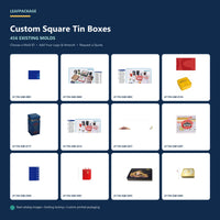 Custom Square Tin Boxes with 456 existing molds