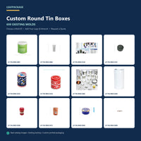 Custom Round Tin Boxes with 699 existing molds