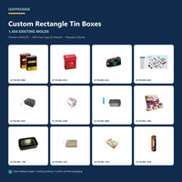 Custom Rectangle Tin Boxes with 1,484 existing molds
