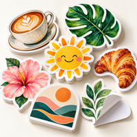 Custom die-cut stickers in assorted shapes with premium full-color printing