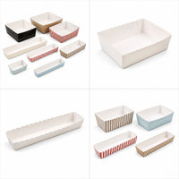 Custom paper bottom trays and tray boxes collage