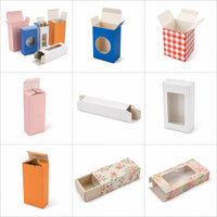 Custom rectangular tubular paper boxes collage