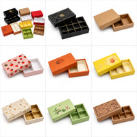 Custom small lid and base paper gift boxes collage