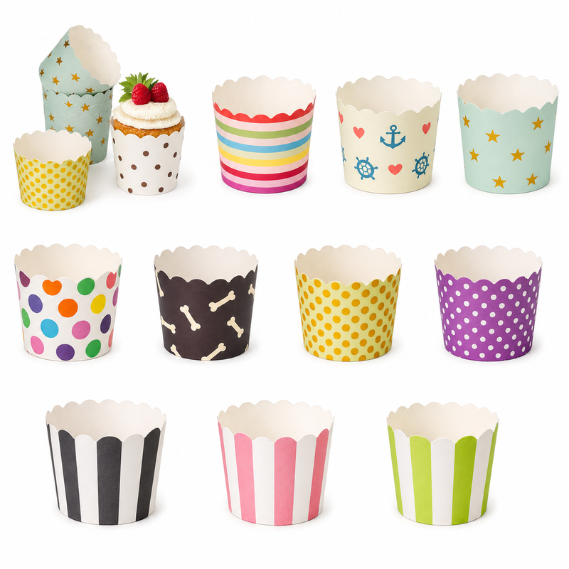 High resolution cupcake baking cups product collage