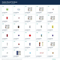 Custom Round Tin Boxes mold selection sheet 1 of 24