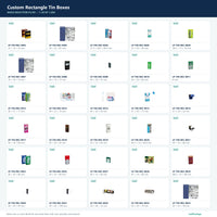 Custom Rectangle Tin Boxes mold selection sheet 1 of 50