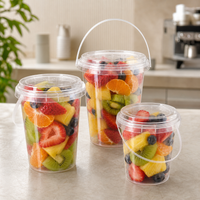 Clear Plastic Fruit Bucket with Handle