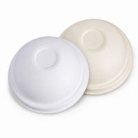 Tapas compostables de fibra de caña de azúcar para vasos fríos – 80 mm y 90 mm