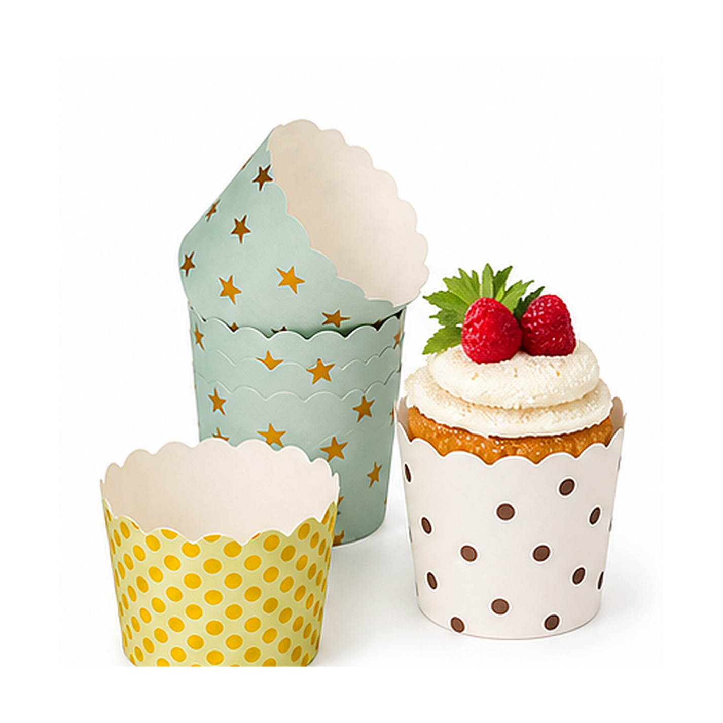 High resolution cupcake baking cups group photo