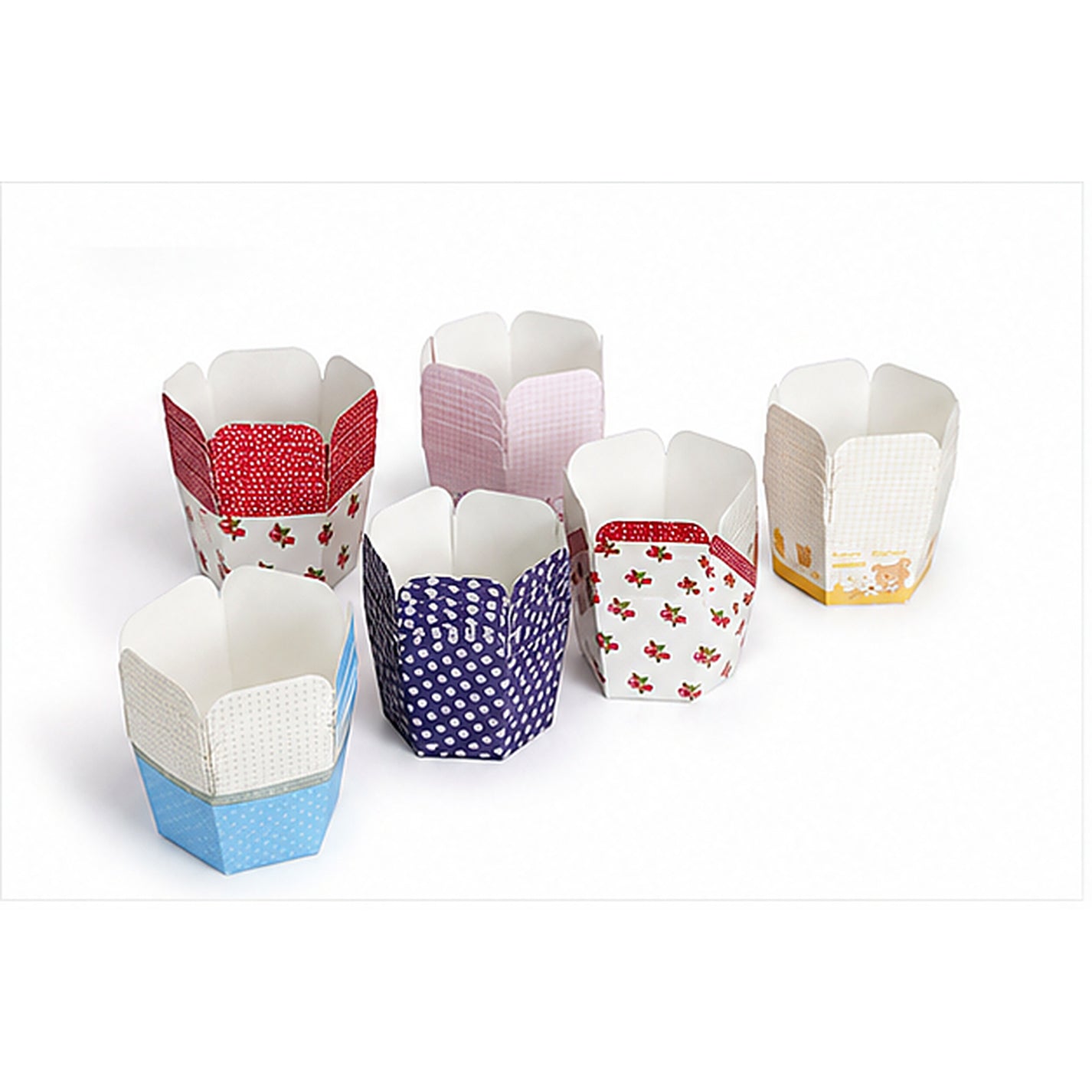 Assorted hexagon Hokkaido chiffon paper baking cups