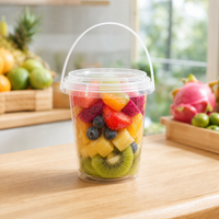 Clear Plastic Fruit Bucket with Handle