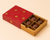 Six compartment custom drawer box for chocolates and mini mooncakes