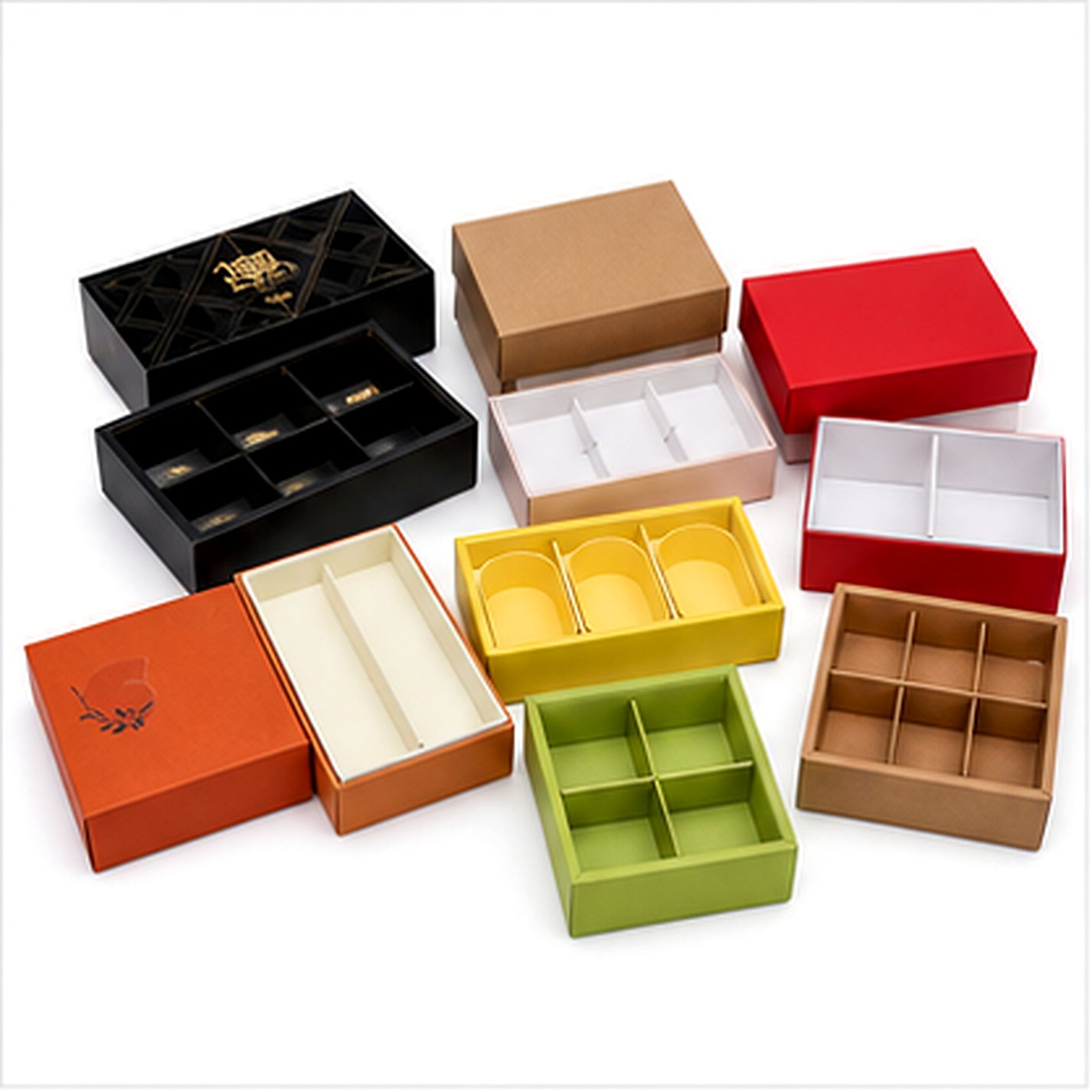 Small two piece lid and base gift boxes group