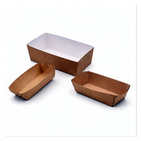 Three custom paper food tray styles group