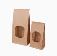 Plain kraft tin-tie paper bags with clear windows in two sizes