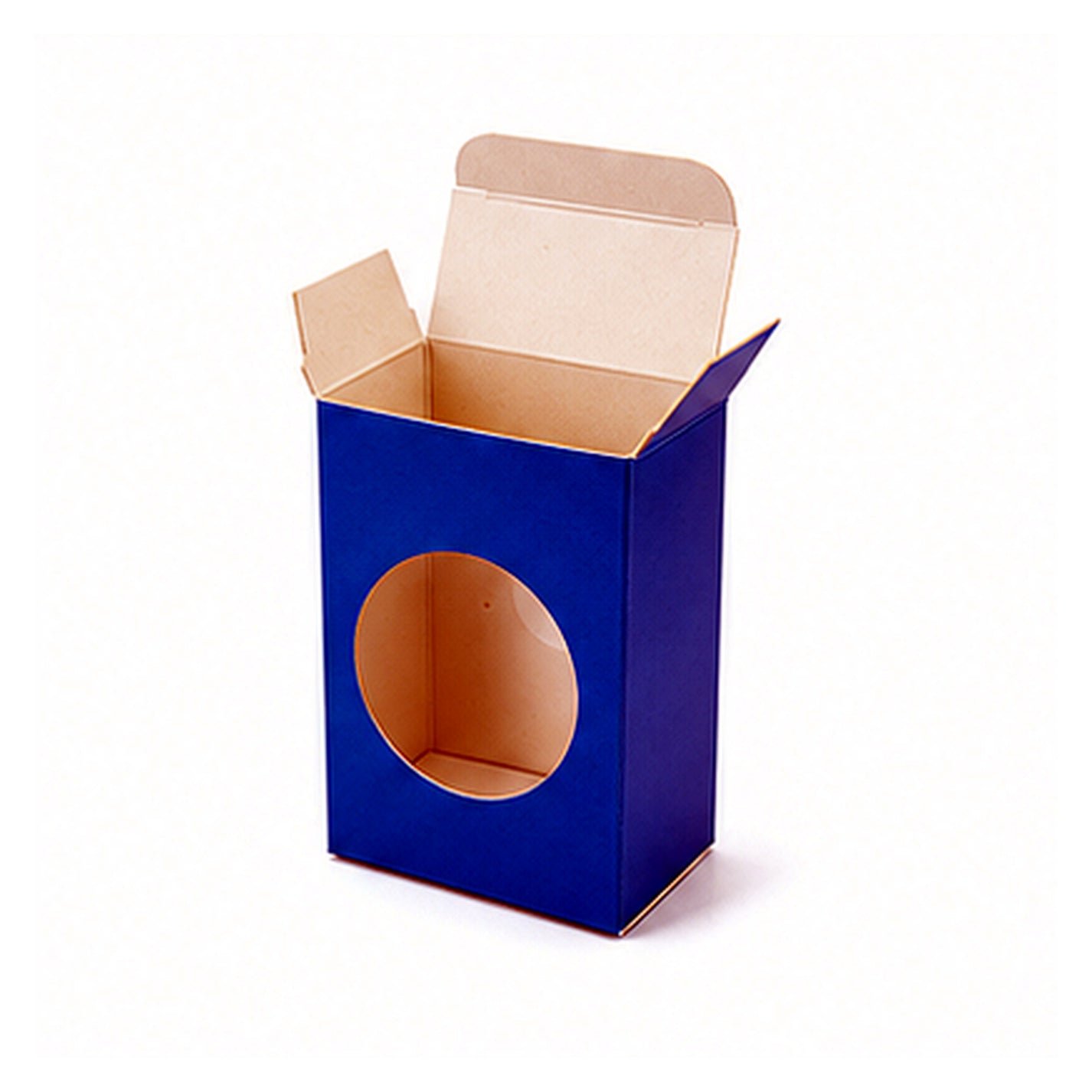 Blue window straight tuck end folding carton