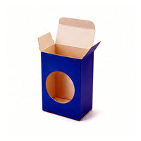Blue window straight tuck end folding carton