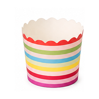 High resolution rainbow stripe cupcake baking cup