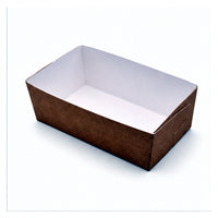 Interlocking rectangular food-grade paper tray box