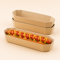 Long octagonal food paper bottom tray 180 x 40 mm Model 013