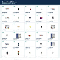 Custom Round Tin Boxes mold selection sheet 3 of 24