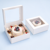 Square freezer-safe flip-top window cake box