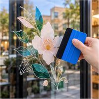Applying a custom clear window decal smoothly with a squeegee