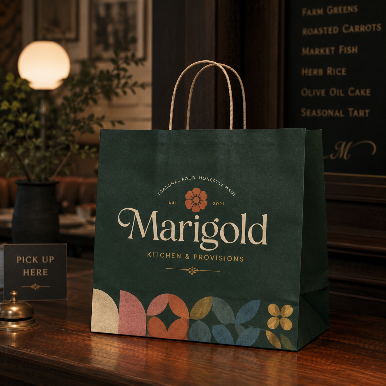 Custom Kraft Paper Takeout Bags with Handles
