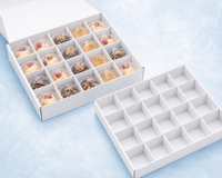 Large freezer pastry box with multi-cell corrugated grid divider