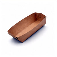 Interlocking kraft paper boat food tray