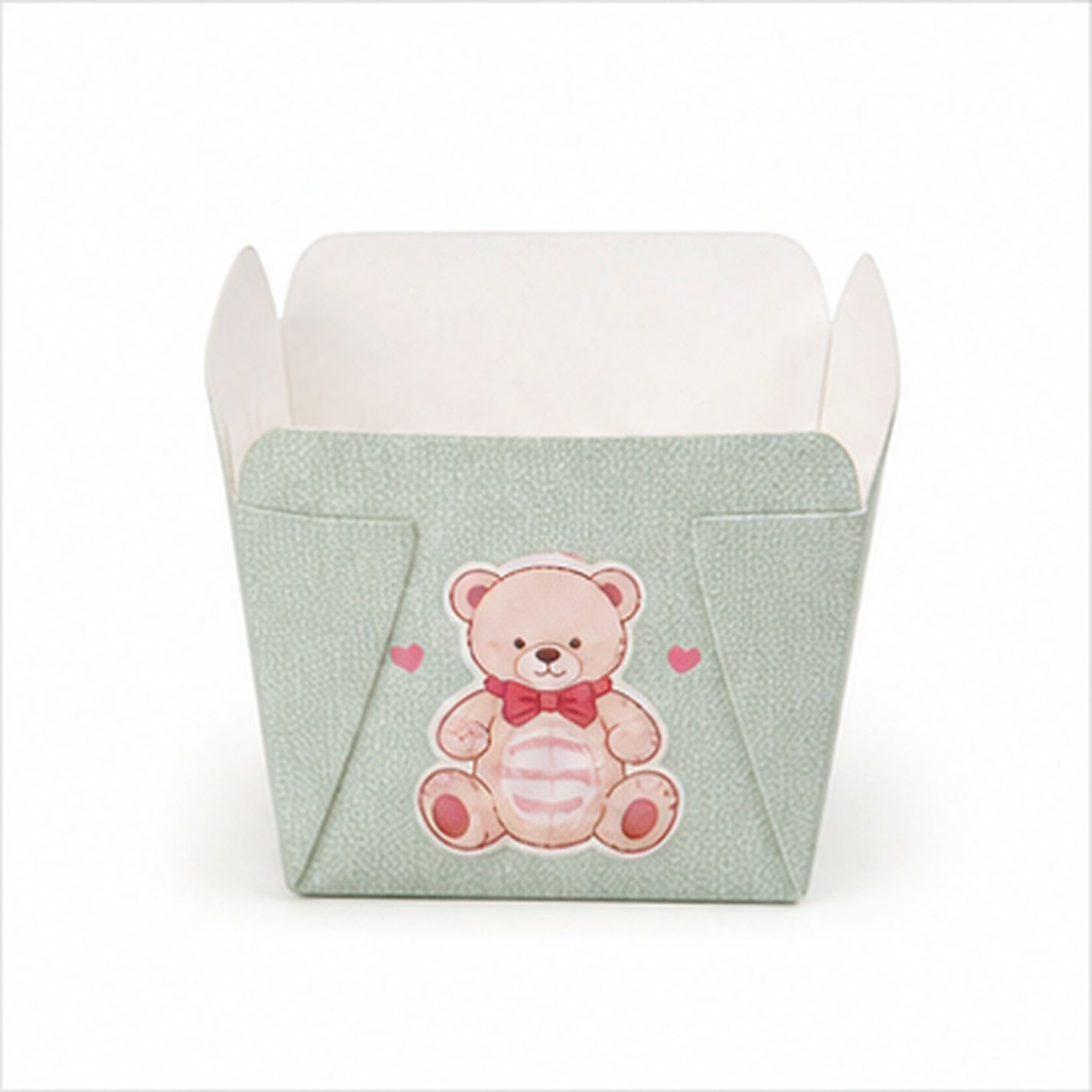 Mint teddy bear square cupcake baking cup