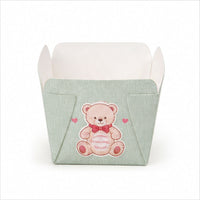 Mint teddy bear square cupcake baking cup