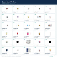 Custom Round Tin Boxes mold selection sheet 4 of 24